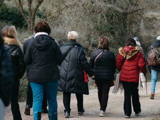 People walking in the forest