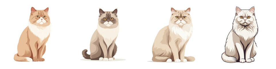 Obraz premium A charming lineup of feline friends showcases their unique appearances