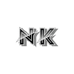 NK monogram logo design letter text name symbol monochrome logotype alphabet character simple logo