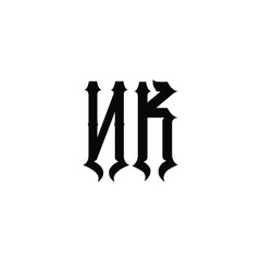 NK monogram logo design letter text name symbol monochrome logotype alphabet character simple logo