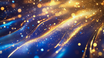 Obraz premium Abstract digital background electromagnetic wave background Innovation digital wave, information technology background and green luxury background with golden line decoration and curve light effect