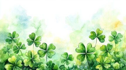 A shamrock for St Patrick's Day watercolors