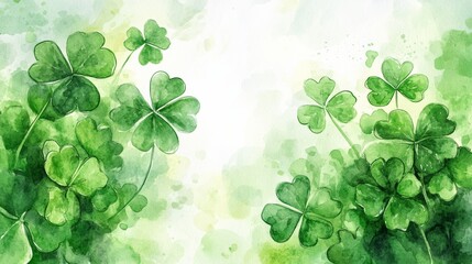 Fototapeta premium A shamrock for St Patrick's Day watercolors