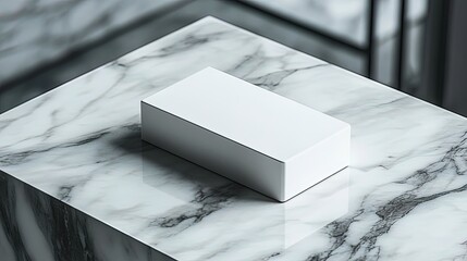 Minimalistic business card mockup on marble desk, sleek design, luxury feel, high detail  