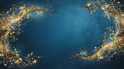 Obraz premium Abstract digital background electromagnetic wave background Innovation digital wave, information technology background and green luxury background with golden line decoration and curve light effect