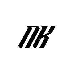 NK monogram logo design letter text name symbol monochrome logotype alphabet character simple logo