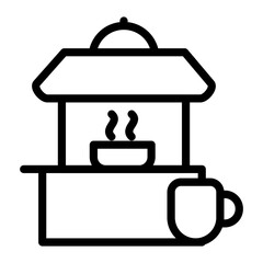 Tea Stall Vector Design Icon Style