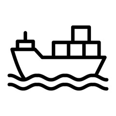 Cargo Boat Vector Design Icon Style