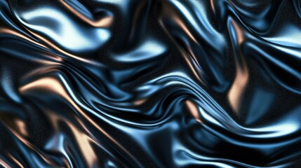 Obraz premium Dark Blue Metallic Fabric Draped Luxuriously