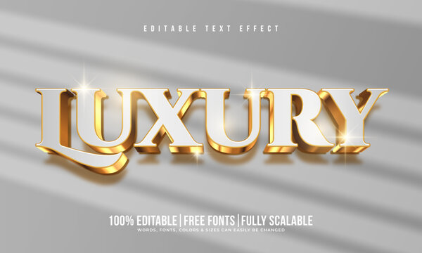 Editable luxury gold text effect, shiny metal 3d typography and glossy golden logo mockup with glitter, sparkle and shadow overlay background for social media business. Gold metallic letter web icon.