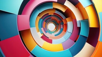 Obraz premium An circle representation of innovation with abstract geometric shapes and colors symbolizing