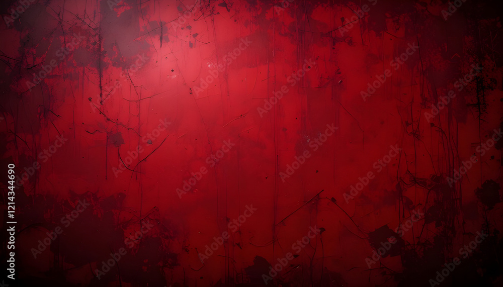 Poster deep red textured surface with cracks and splatter