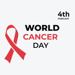 World cancer day symbol 4 February ribbon vector image