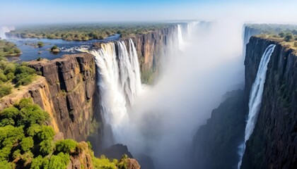 Waterfall Nature Outdoors Landscape Calm Tranquil Aerial View Picturesque