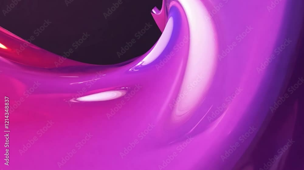 Poster This captivating display features an abstract swirl characterized by glossy surfaces and vivid pink hues, conveying a sense of motion and fluidity that captivates the viewer.