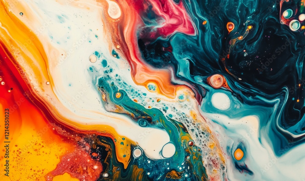 Poster colorful abstract shapes create dynamic visual movement and depth