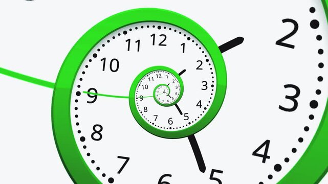 Endless Clock Spiral 2., Animation.Full HD 1920&times;1080. 10 Second Long.