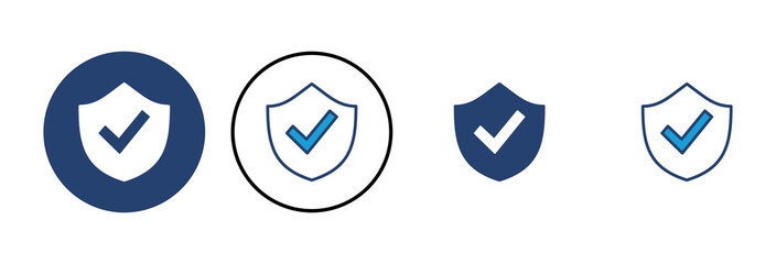 Shield check mark  icon vector. Protection approve sign. Safe icon vector