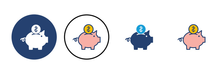 Piggy bank icon vector. piggy money icon