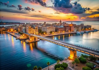 Fototapeta premium Historic Swing Bridge in Taranto, Puglia, Italy: Architectural Marvel & Coastal View