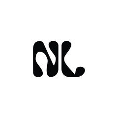 NL monogram logo design letter text name symbol monochrome logotype alphabet character simple logo