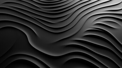 Fototapeta premium Abstract Dark Gray Wavy Lines Background Texture