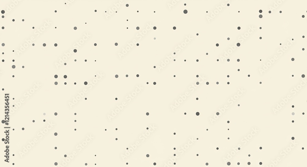 Poster Abstract dot grid pattern with evenly spaced dots in varying sizes on a soft cream background.