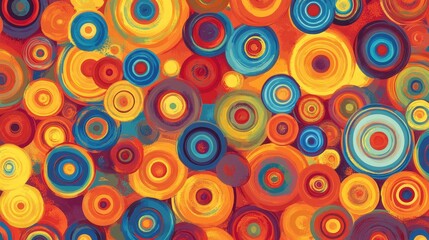 Abstract Colorful Circles Pattern