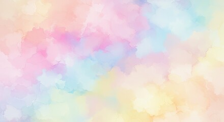 Pastel Dream: A dreamy, abstract watercolor background in soft pastel shades of pink, blue, yellow, and purple, creating a calming and ethereal atmosphere.  