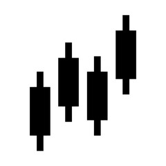 Candlestick icon trading symbol with simple and modern design