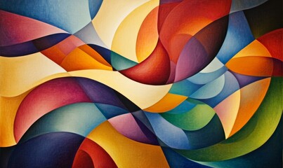 Obraz premium Colorful abstract shapes flow together in bright hues