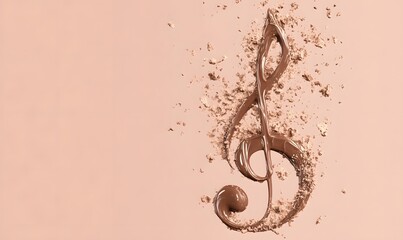Fototapeta premium Makeup Treble Clef on Pink Background