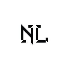 Obraz premium NL monogram logo design letter text name symbol monochrome logotype alphabet character simple logo