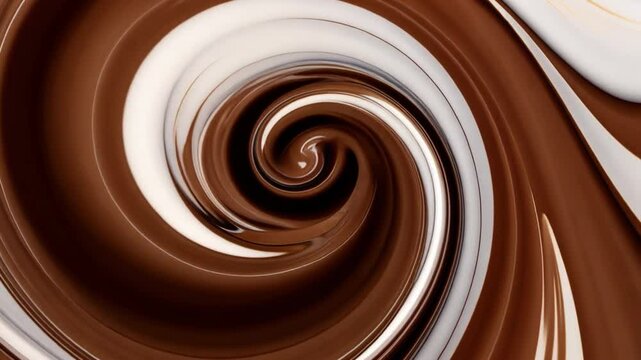 Chocolate Swirl Abstract: A mesmerizing swirl of rich, dark chocolate and creamy white swirls creates an abstract pattern, evoking a sense of indulgence and artistic beauty.