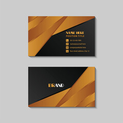 luxury business card template with golden shapes
