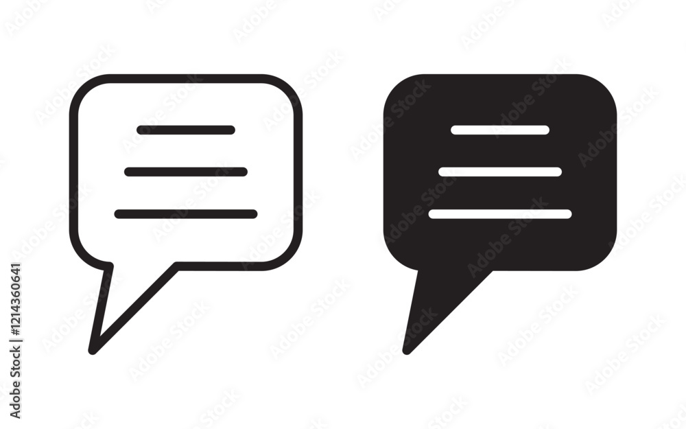 Poster chat and comment icon set. speech bubble icon symbol.talk bubble speech icon. blank empty bubbles ve