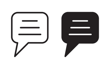 chat and comment icon set. Speech bubble icon symbol.Talk bubble speech icon. Blank empty bubbles vector design elements.
