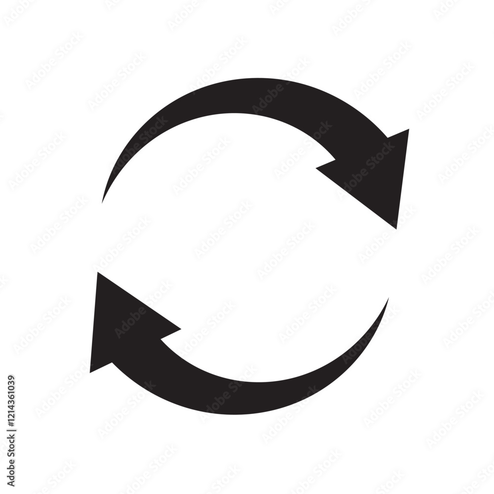 Poster reload icon vector. refresh icon. recycle vector icon symbol and arrow rotation circle in white back