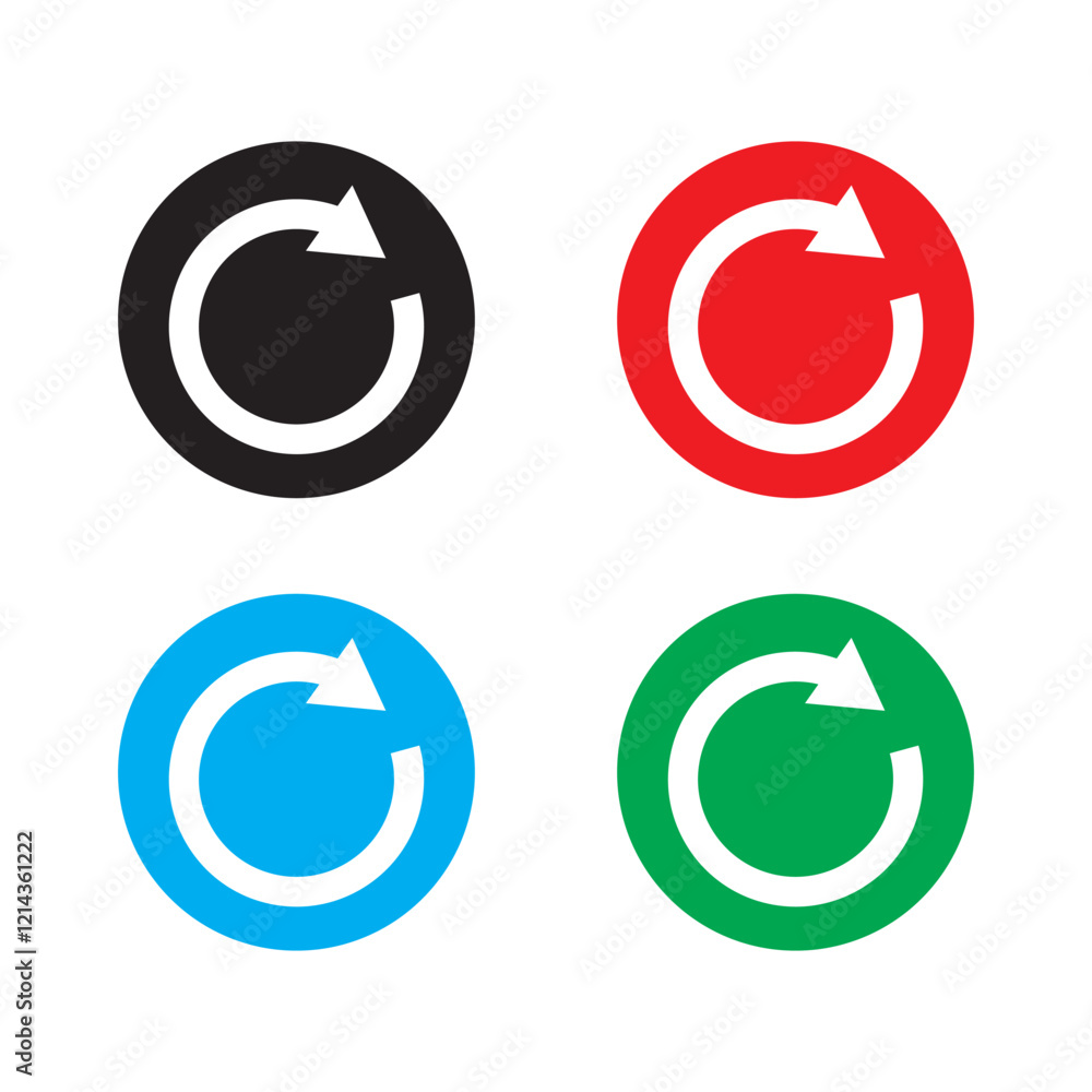 Poster reload icon vector. refresh icon set. recycle vector icon symbol and arrow rotation circle in white 