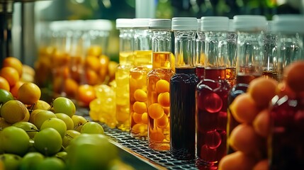 Scientists meticulously inspect chemical residues in laboratory analysis of fruits to ensure consumer safety and maintain agricultural standards. 