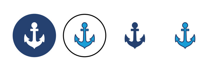 Anchor icon vector. Anchor symbol logo. Anchor marine icon.