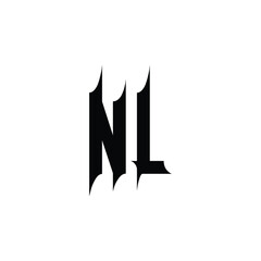 NL monogram logo design letter text name symbol monochrome logotype alphabet character simple logo