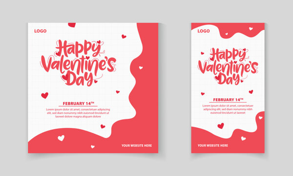 creative minimal Valentine's Day social media post design with typography for Valentine's promotion