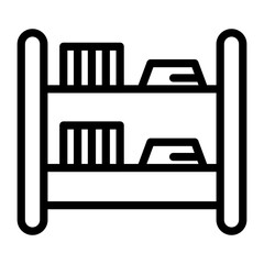 Library Shelves Vector Design Icon Style