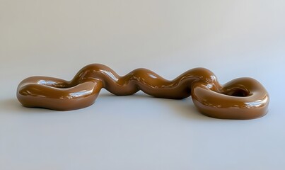 Obraz premium Melted chocolate swirl, studio backdrop, dessert concept