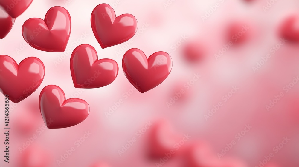 Aufkleber close up of a pink background with many hearts scattered throughout. the hearts are all different si