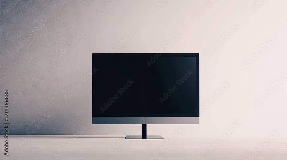 Aufkleber a simple and elegant computer monitor with thin edges, standing out against a clean white background