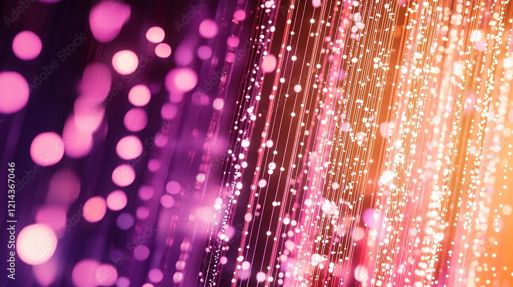 Poster abstract glowing lines and bokeh.
