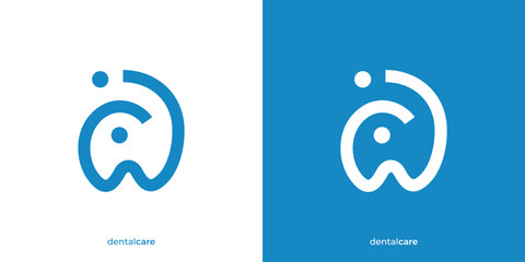 Simple Dental Logo. Teeth Graphic Icon. Dental Care Logo Design Template.