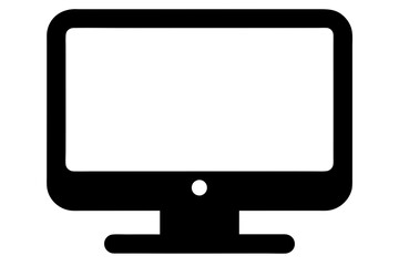 computer monitor icon, technology symbol, screen, or workstation icon